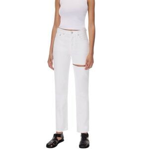 AGOLDE Lana Slice Relaxed Straight Leg Descent Element White Jeans size 25
